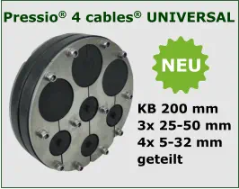 Pressio® 4 cables® UNIVERSAL KB 200 mm 3x 25-50 mm  4x 5-32 mm  geteilt  NEU